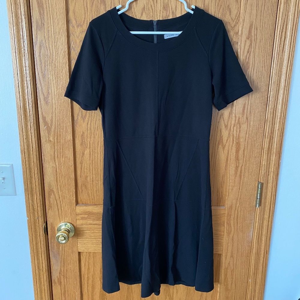 Athleta En Route Fit Flare Black Dress